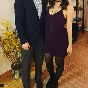 Aritizia Wilfred free mini dress in maroon